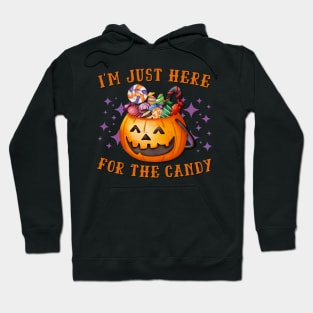 I'm Just Here For The Candy Funny Lazy Halloween Costume Hoodie